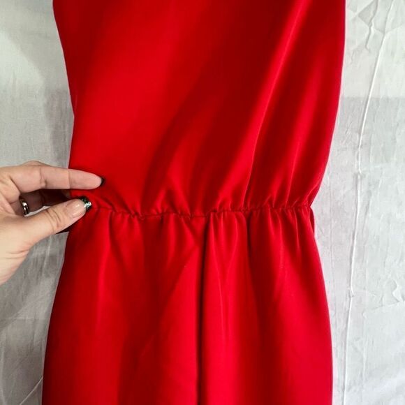 NWT Sam Edelman one shoulder red midi dress - Picture 5 of 9